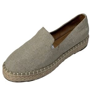 Joie Cara Ivory Linen Platform Jute Rope 1.5” Wedge Heel Espadrilles Size 8 NEW